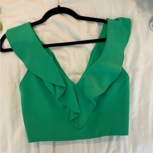 Alice and Olivia Green Crop top